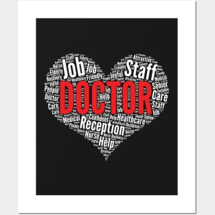 Doctor DR Job Heart Shape Word Cloud Design product Posters and Art